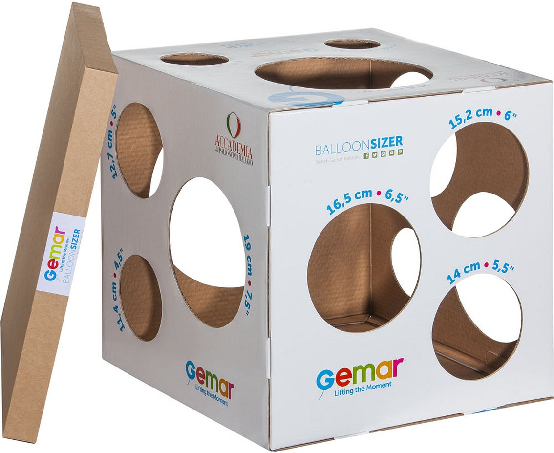 Balloon sizer - cube (Gemar), 14 sizes